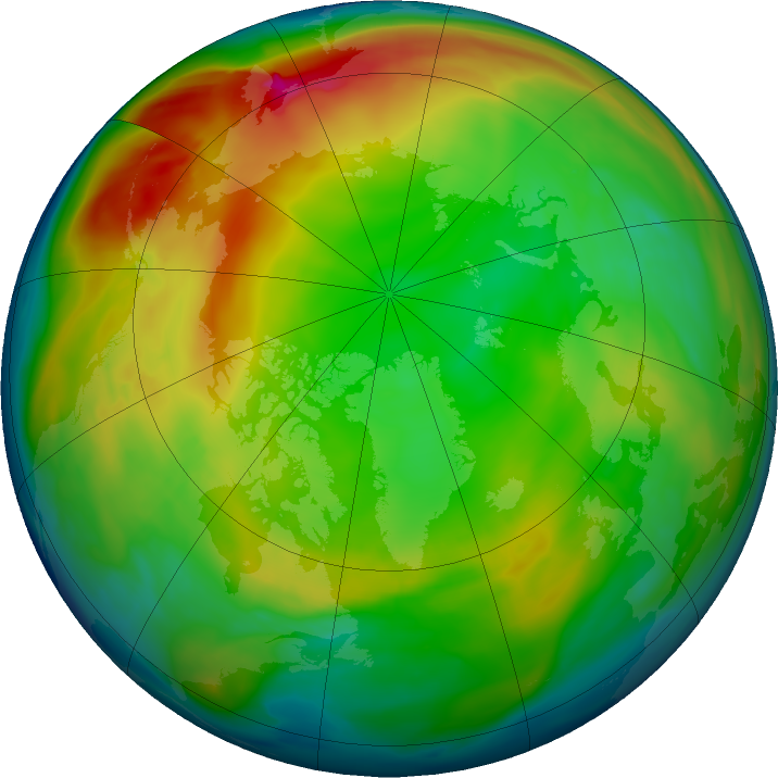 Arctic ozone map for 14 January 2023